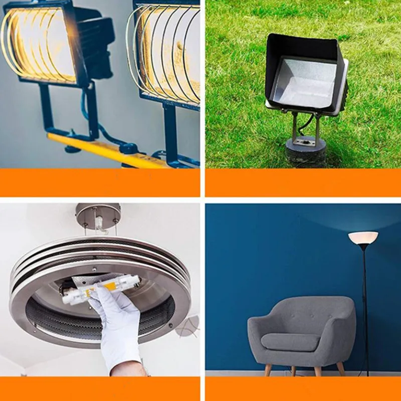 R7S Dimmable COB LED Lamp Bulb Glass Tube for Replace Halogen Light Spot Light 78mm 118mm AC110V 230V 6W 10W Energy Saving 6