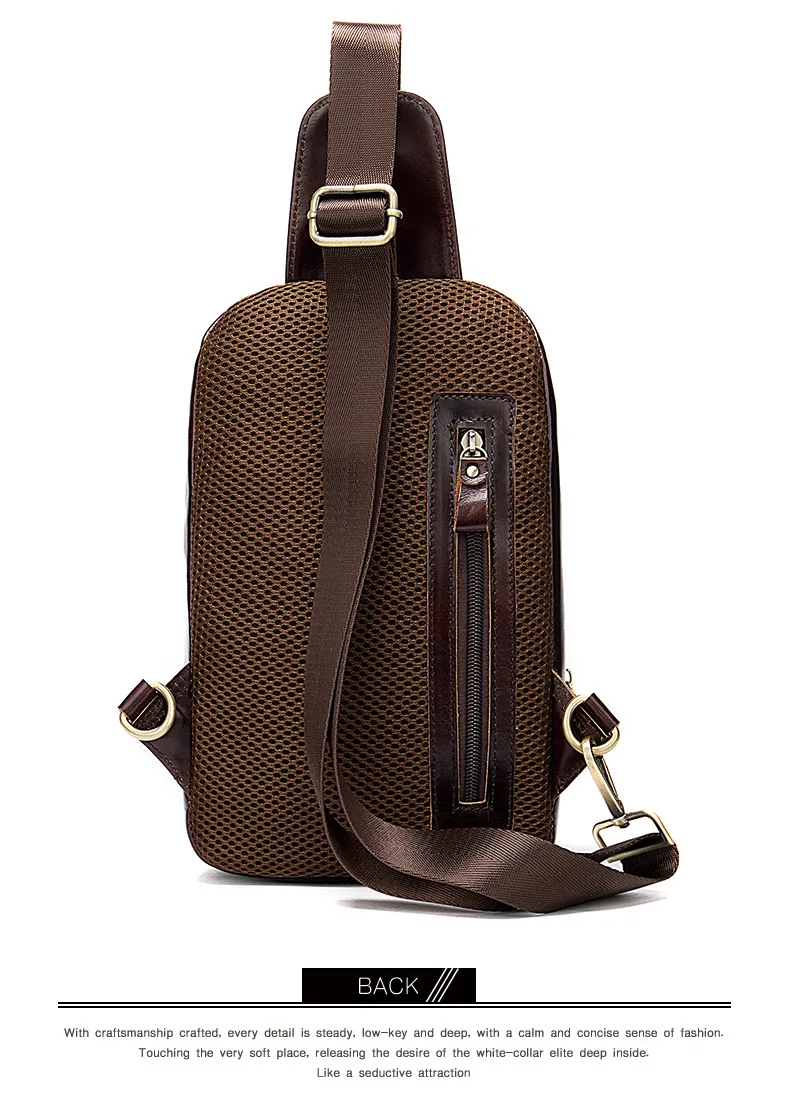 Новая Большая вместительная Мужская нагрудная сумка из натуральной кожи, Мужская Ретро модная сумка через плечо, уличная нагрудная сумка