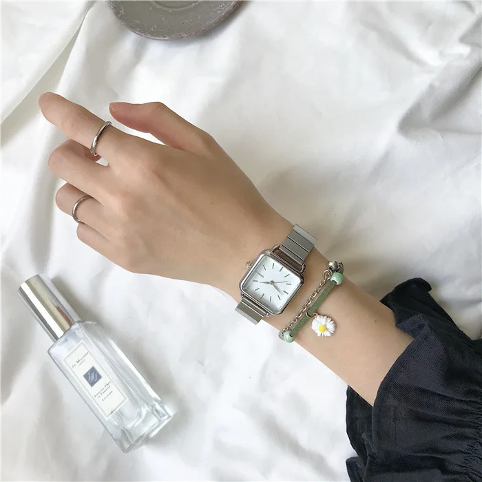 Simple Silver Women Watches Ulzzang Brand Exquisite Stainless Steel Ladies Wristwatches Fashion Minimalist Female Quartz Clock