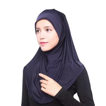  One Piece Amira Hijab Muslim Women Print Head Scarf Wrap Shawl Pull On Ready To Wear Hijabs Islamic Niab Nikab Instant Headscarf 