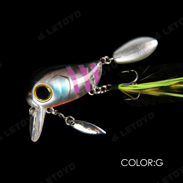 LETOYO Floating Fishing Lure Crank 40mm 8g Freshwater Bass Crankbait Surface Artificial Hard Baits With Spoon Wobblers Wake Bait G