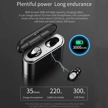 

TWS Noise Cancelling Gaming Bluetooth 5.0 Earphone 5D Surround Sound Wireless Headphones Waterproof Headset 3000mah Power Bank