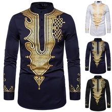 Primavera outono bronzeamento impressão camisas masculinas manga longa floral impresso lapela camisa casual magro blusas botão muscular para baixo blusa