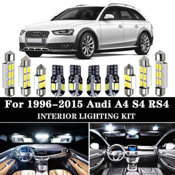 

White Bulbs Car LED Interior Map Dome Light Package Kit Fit For 1996-2015 Audi A4 S4 RS4 B5 B6 B7 B8 Trunk Mirror License Lamp