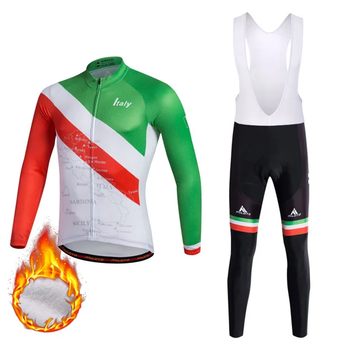 Модель года, одежда для велоспорта с длинным рукавом Ropa Ciclismo Invierno, комплекты из джерси и штанов, Зимняя Теплая Флисовая одежда для горного велосипеда, одежда для велоспорта - Цвет: 05