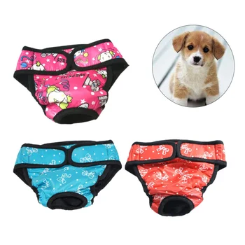 

3 PCS Pet Dog Puppy Diaper Sanitary Physiological Pants Female Dog Shorts Panties Menstruation Underwear Size XS