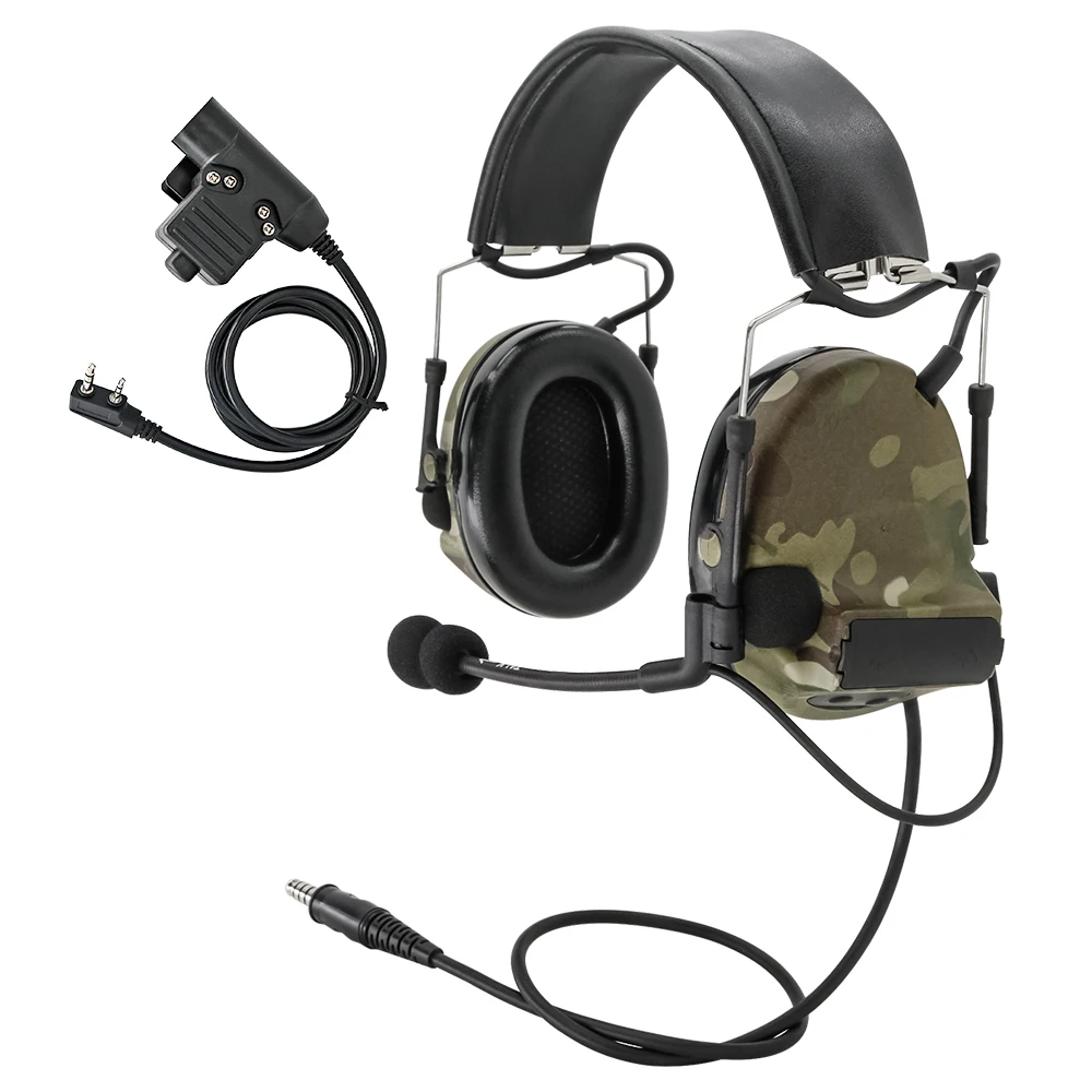 COMTAC II Tactical Headset Pickup Noise Reduction Comtac Electronic Hearing Protection Earmuffs Military Airsoft Hunting Headset