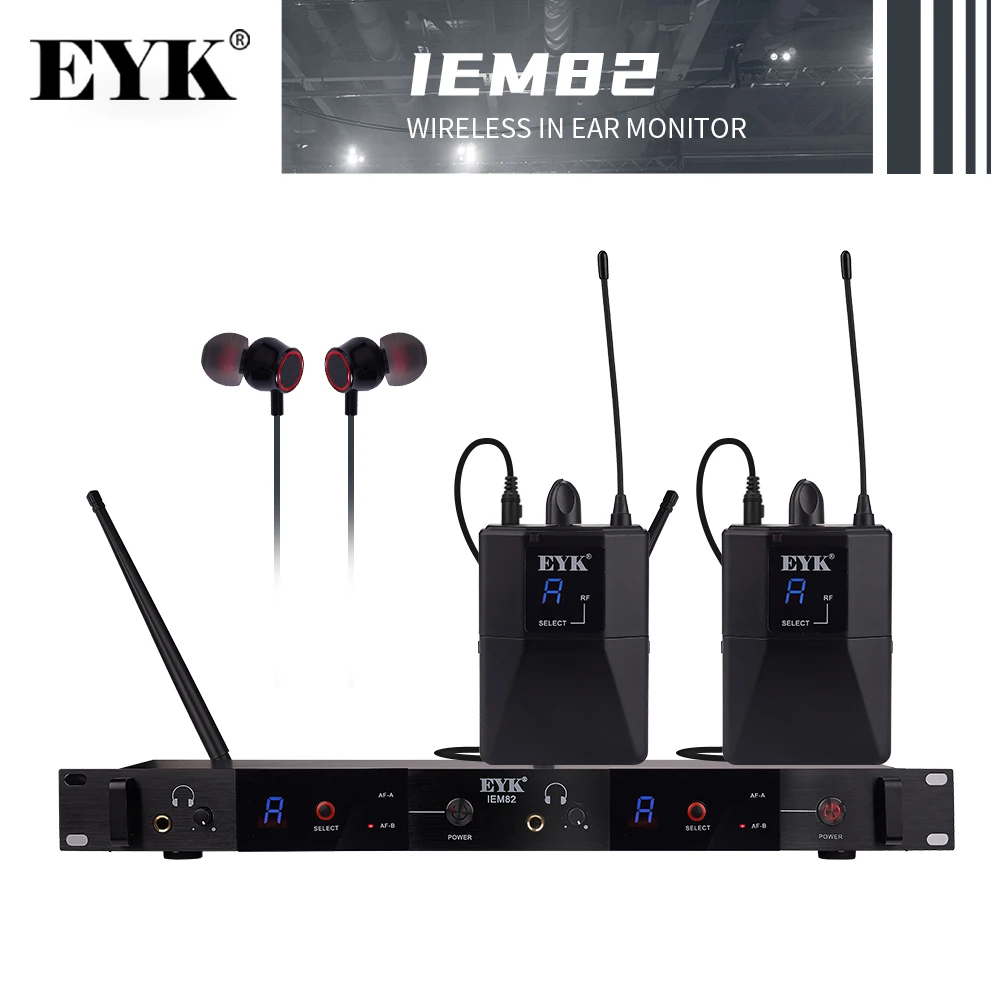 Беспроводная система ушных мониторов EYK IEM82 UHF двухканальная 16 частот выбор