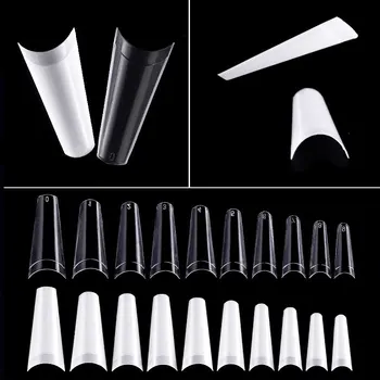 

500Pcs/Bag False Long Nails Tips Full Cover DIY Acrylic Fake Nails 10 Sizes Nail Art