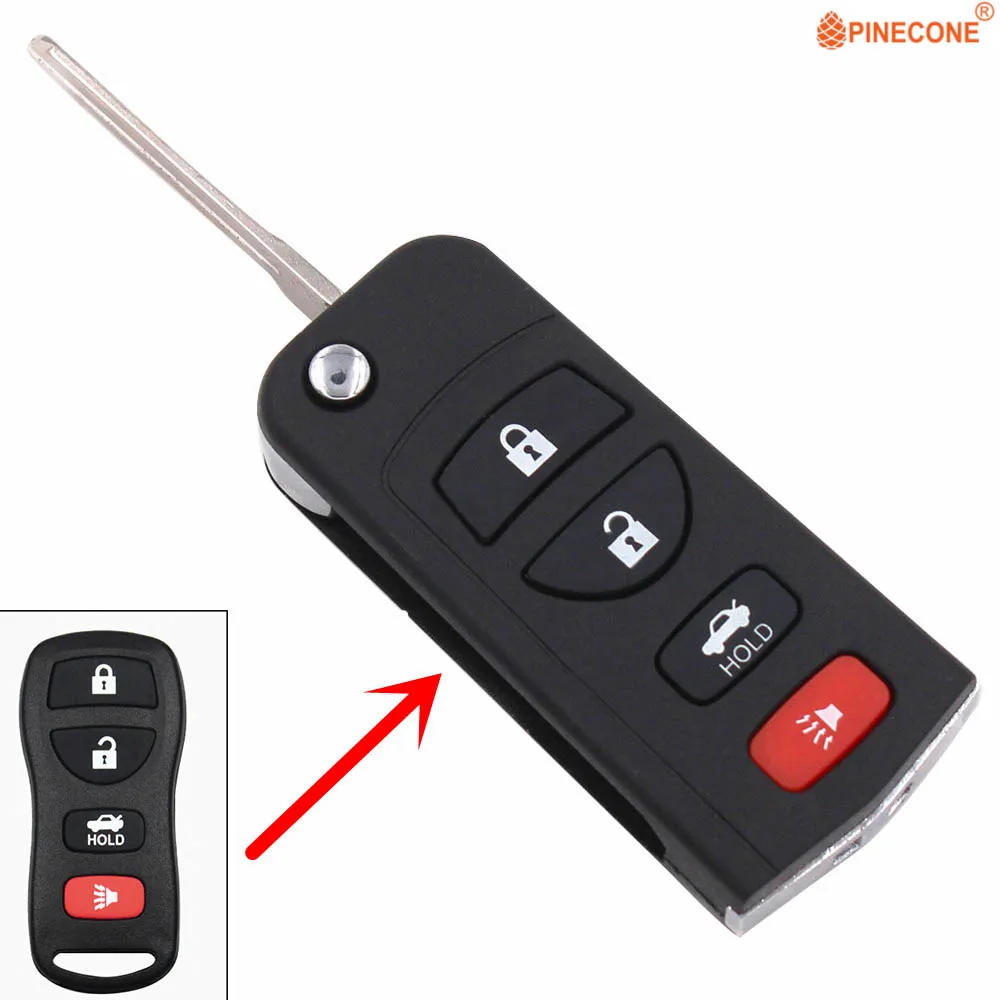 PINECONE для Nissan Livina X-Trail Gennis Tiida Sylphy 3 + 1 кнопка ключ модифицированный Флип складной