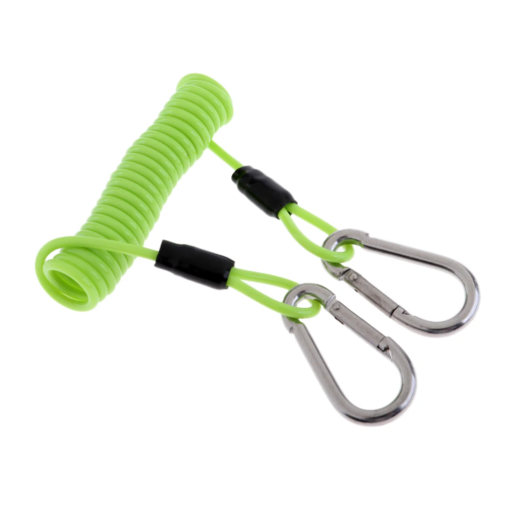 Durable Cave Diving Drifting Underwater Scuba Dive Spiral Spring Coil Snap Clip Safety Emergency Lanyard Red - Цвет: Цвет: желтый