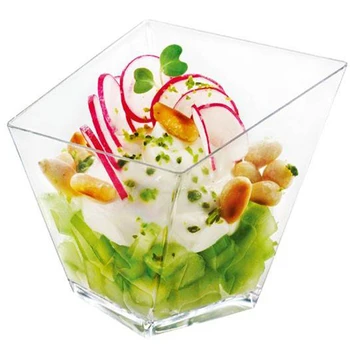 

Promotion - Party Suppliers, Disposable Plastic Tableware, 75*72mm/150ml Transparent Mini Twisted Dessert Cup, 10/Pack