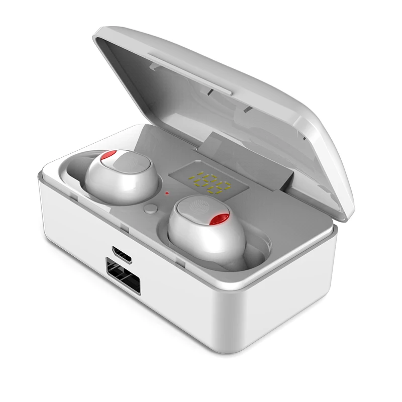 White TWS G10 водонепроницаемые bluetooth-наушники 5,0 Touch control Беспроводные наушники с шумоподавлением бинауральные наушники с микрофоном - Цвет: White