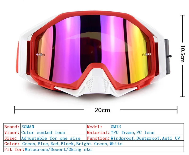 SM13 мото солнцезащитные очки мотоциклетные уличные очки Gafas очки для мотокросса шлем очки Dirtbike Occhiali для бездорожья Лыжная одежда