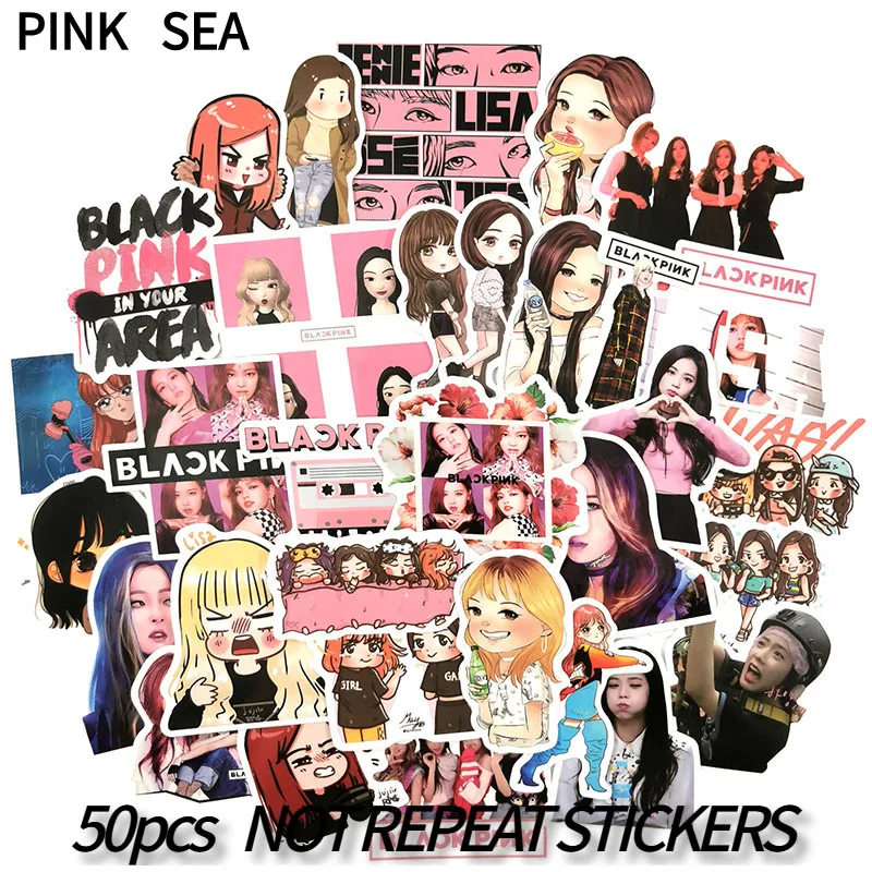 10/30/50Pcs/set Kpop Women Team Pink Girl Cartoon Stickers For DIY TOY Guitar Scrapbook Skateboard Snowboard Laptop Luggage