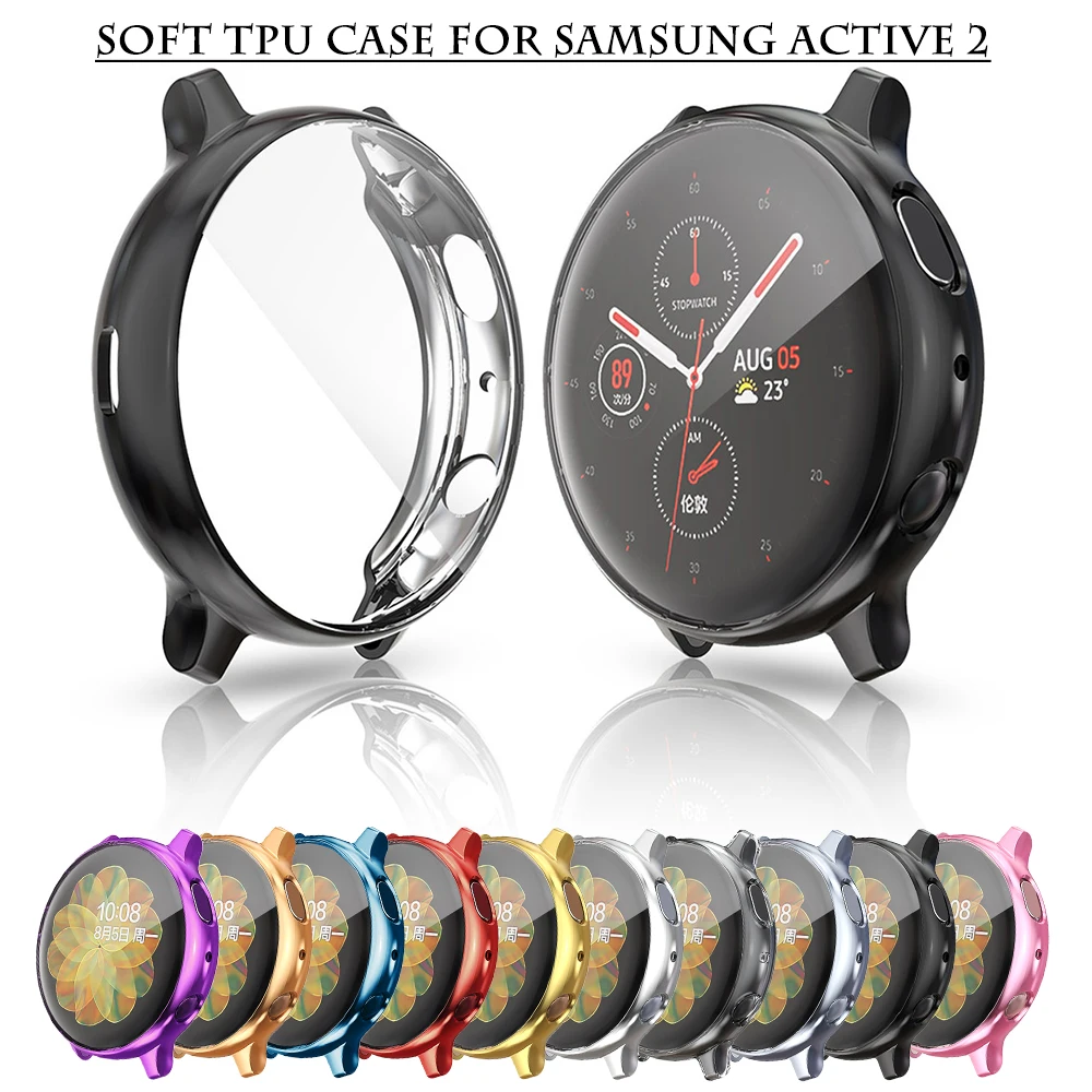 2 в 1 защитный чехол для Samsung Galaxy Watch Active 44 мм 40 мягкий силиконовый бампер с полным