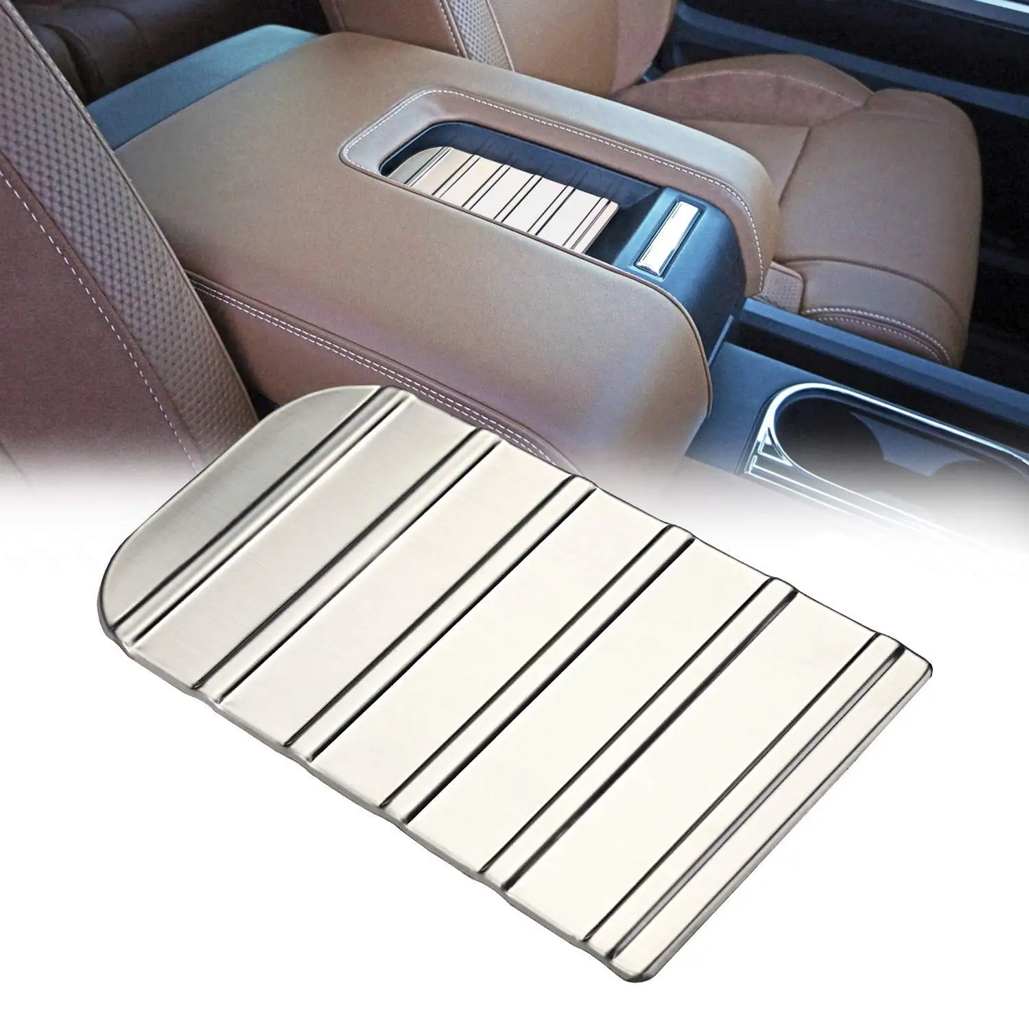 

Car nterior Accessories Armrest Bowl Cover Trim Stainless Steel for Toyota Tundra 2014-2018 Interior Center Console Cover