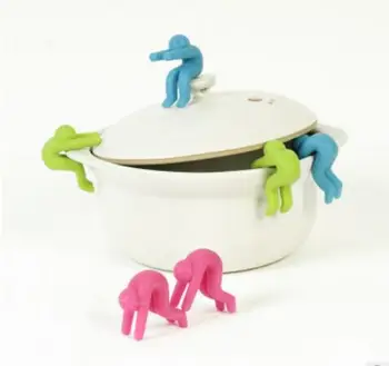 

200pcs/lot Creative Cooking Tool Lid Stand Silicone Pot Cover Prevent Overflow Anti Spilling Over Supporting Frames Wholesale