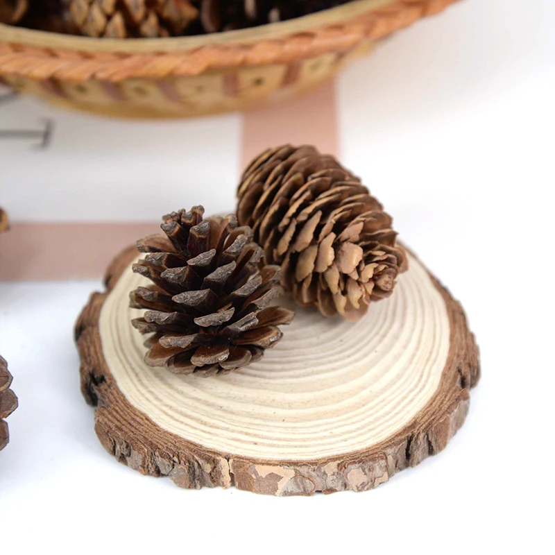 1-10pcs Natural Pine Nuts Fruit Dried Artificial Flower Pineapple Cones for Christmas DIY Garland Wreath Wedding Home Decoration