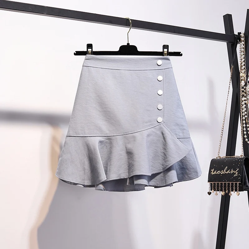 Blue Skirt Trytree осень-зима из двух частей комплект Повседневное с v-образным вырезом и расклешенными рукавами вязаный Топ+ юбка с рюшами и бантиком для офисный костюм для дам комплект из 2 частей - Цвет: Blue Skirt
