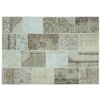 

Handmade Beige Vintage Overdyed Patchwork Area Rug 160x230 Cm-5'3''X7'7''
