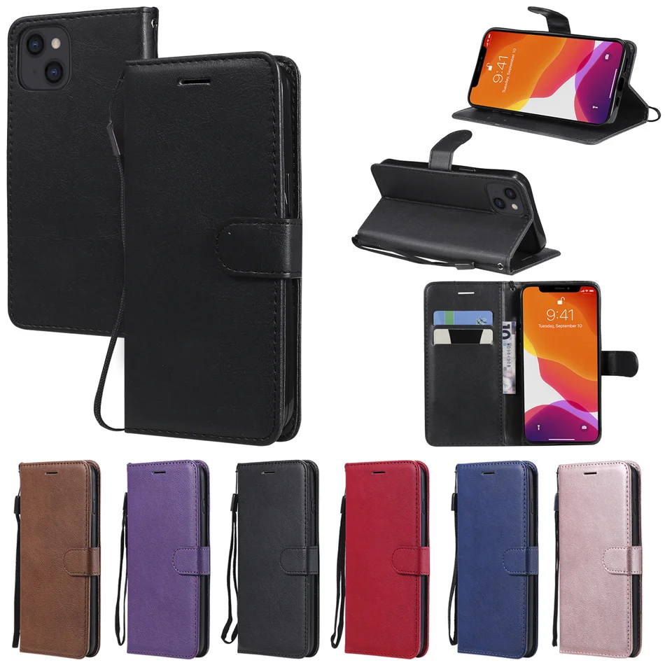 간단한 컬러 가죽 Realme 7 7i 8 C17 C20 C21 C15 C25 Y V13 V5 V11 5G X7 Pro 지갑 카드 홀스터 보호 커버 DP06E