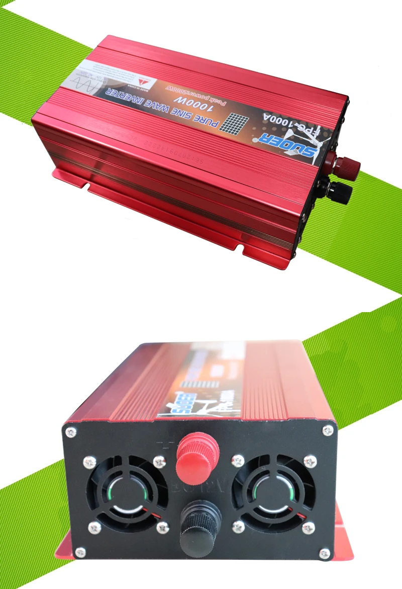 Suoer Инвертор 220v 12v dc ac Чистая синусоида Инвертор 1000w