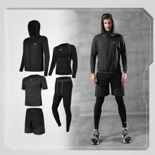 Для Мужчин's быстросохнущая коректирующие костюмы для бега, спортивные костюмы для бега; спортивная баскетбольная Фитнес упражнений в тренажерном зале, одежда