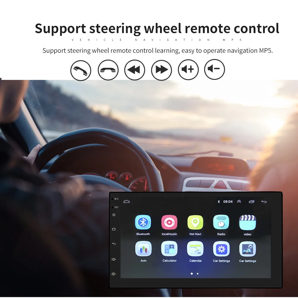 2 Din Автомобильный Радио Android мультимедийный плеер USB SD AUX Стерео Bluetooth Авторадио gps навигация автомобильный аудио FM WIfi камера заднего вида