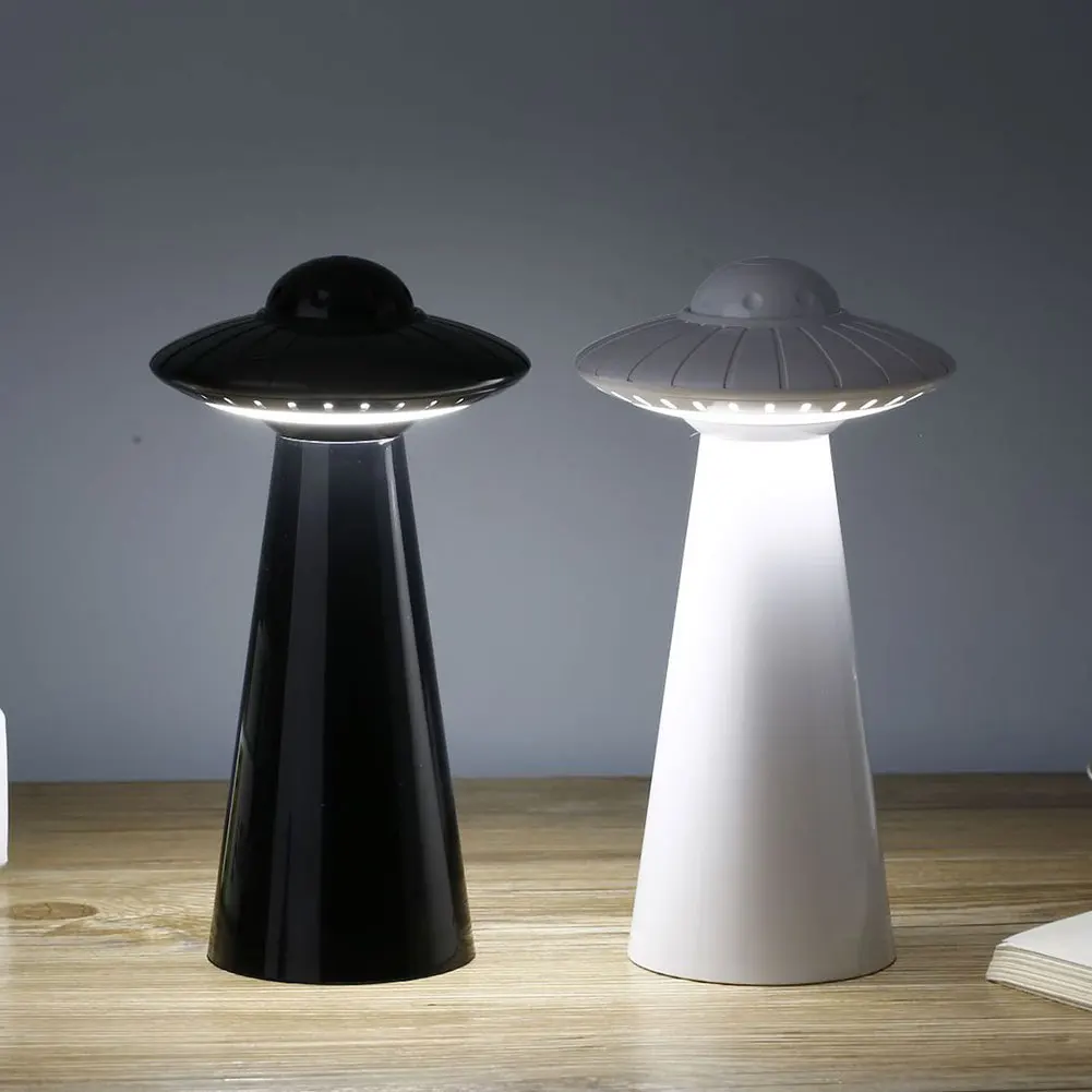 Table Lamp LED Light Reading Eye Protection Gift UFO Design Stepless Dimming No Flicking Solid USB Rechargeable ABS Home