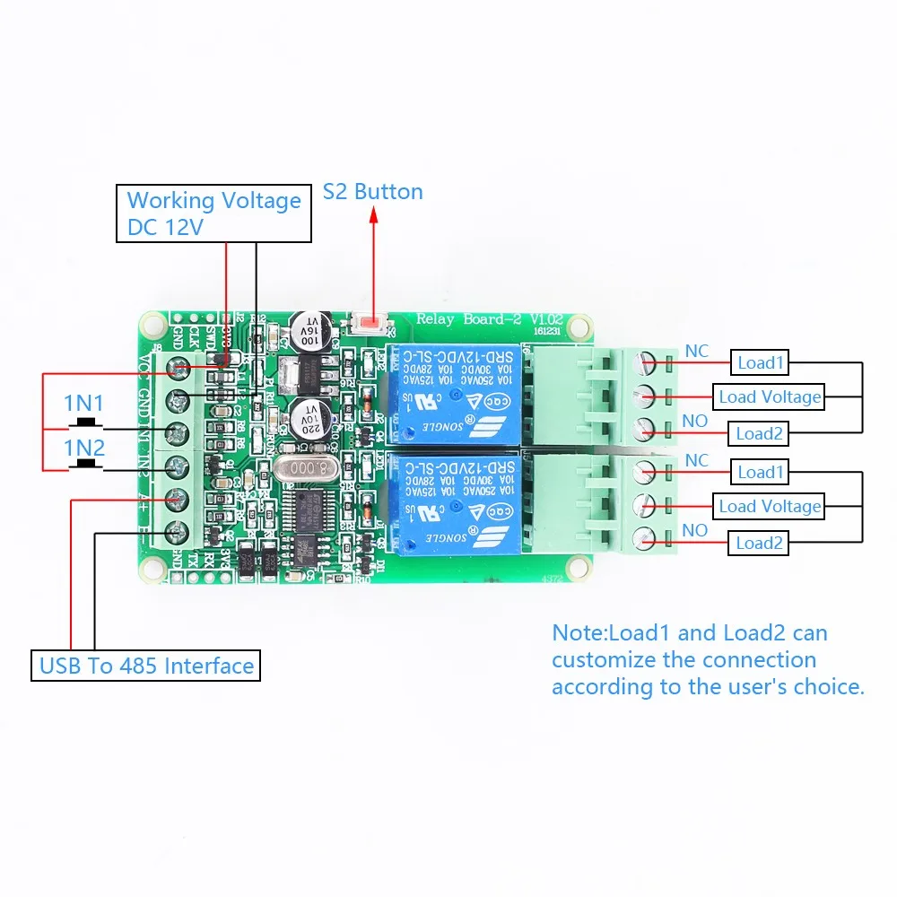 Rs485 Modbus-rtu 12v Relay Module Switch Controller For Arduino Ttl  Communication Interface 1 2 3 4 6 8-channel - Integrated Circuits -  AliExpress