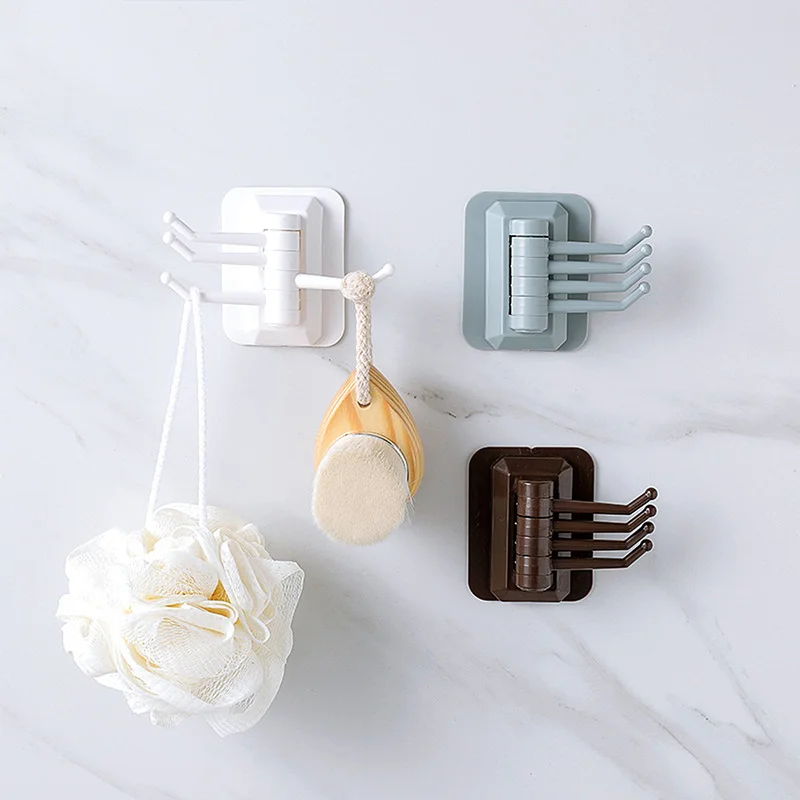 

Minimalist Sticky Adhesive Sundries Storage Holder Rotating Hanger Wall Mounted Hook Adjustable Key Rack Home Organization