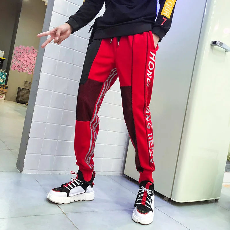 

2018 Autumn New Style Men'S Wear Teenager Fashion National Trends Hip Hop Printed Casual Pants fan guang ku Beam Leg Trousers