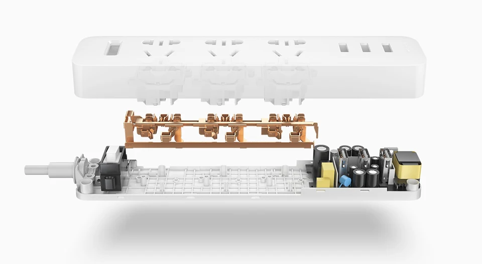 Original Xiaomi Mijia Smart Power Strip 3 2A Fast Charging USB Ports + 3 Sockets Xiaomi Xiaom MI Smart Home Black With Adapter (4)