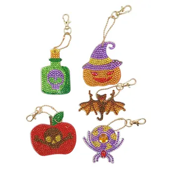 

Halloween Gift Design Diy Diamond Keychain Painting Christmas Gift Full Drill Keyring Girl Jewelry Keyring