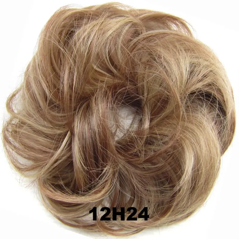 Волнистые кудрявые синтетические шиньоны, аксессуары для волос, дамские высокотемпературные эластичные нити для женщин и девушек - Цвет: GA1212A14