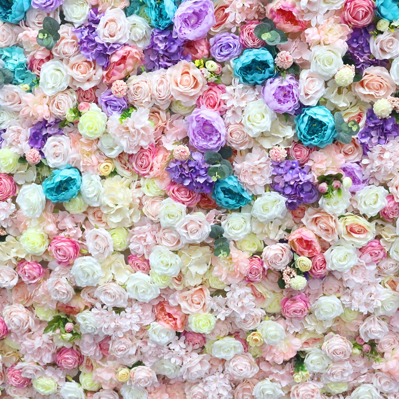 JAROWN 2M by 2M Gradient Colorful Artificial Fake Flower Wall Wedding Background Decoration Large Event Ornament Home Decor Flores (2)