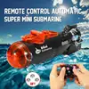 Mini Micro-radio Remote Control Submarine Ship Boat With Led Light Toy Submarine remote control ship For Children Underwater toy 1