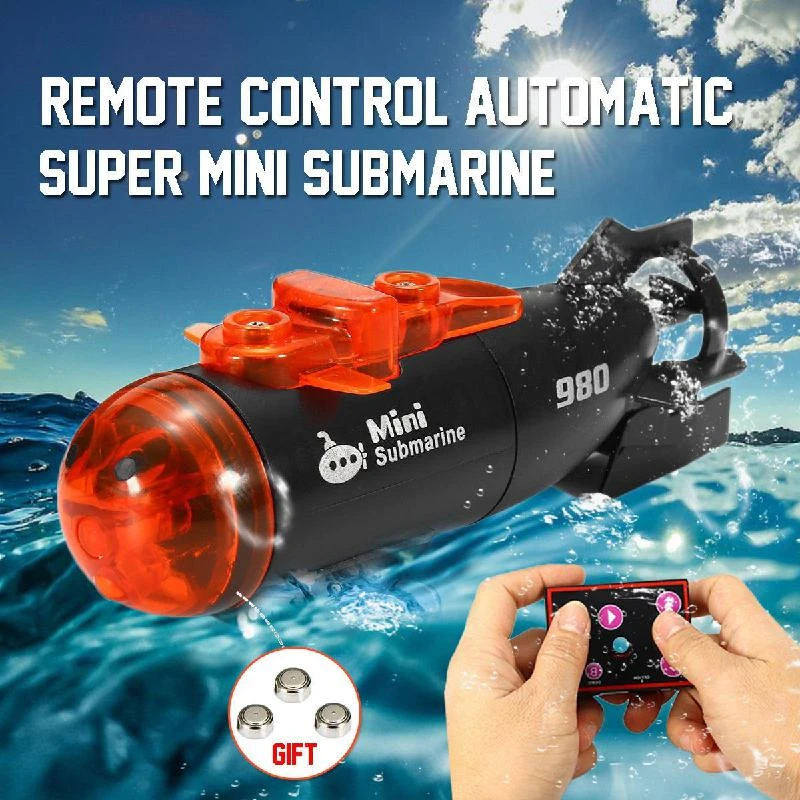Noblik Micro-Radio Remote Control RC Submarine Ship Boat With Led Light Toy Gift