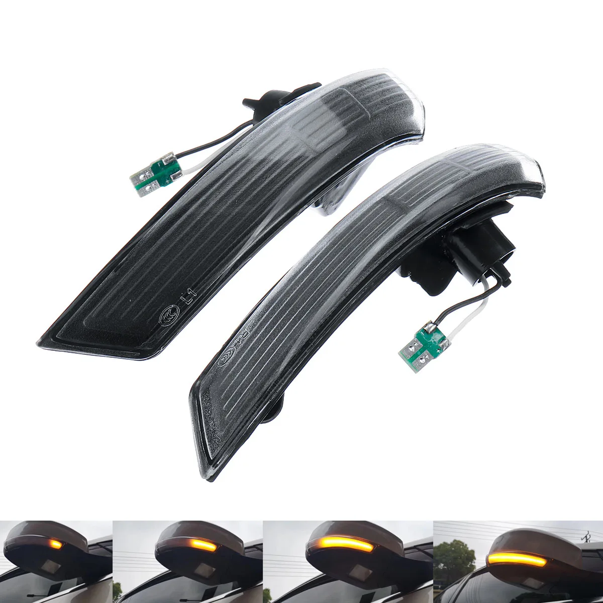 black Динамический сигнал поворота Led боковое крыло зеркало заднего вида Индикатор течёт светодиодный мигалка повторитель светильник для Ford Focus MK3 MK3.5 2012-17 - Испускаемый цвет: black