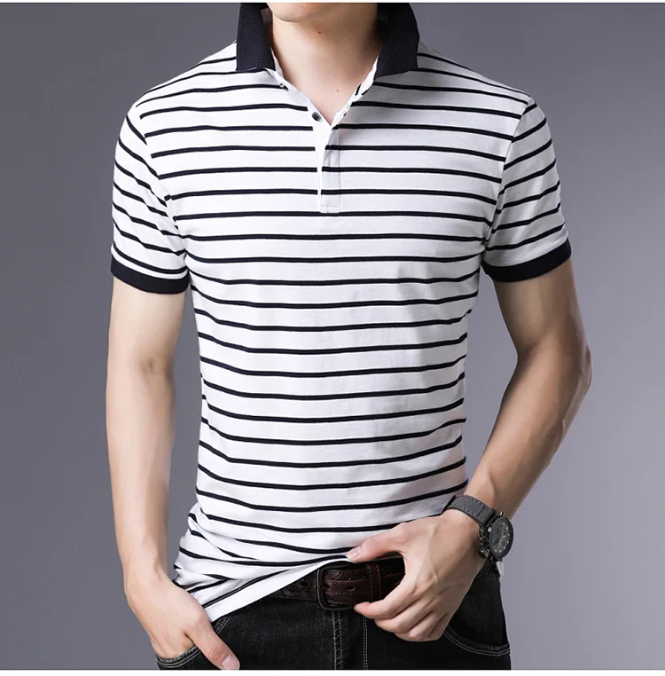 Полосатая футболка с коротким рукавом, Мужская футболка, летний топ, Camisetas Hombre, Мужская облегающая хлопковая футболка размера плюс M-5XL