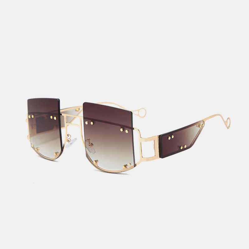 Новинка, женские солнцезащитные очки в большой квадратной коробке, модные брендовые роскошные мужские солнцезащитные очки ss415 - Цвет линз: C3 Gold-Dark Brown