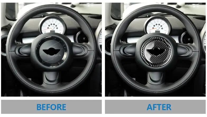 10 шт. наклейки на руль из углеродного волокна Накладка для Mini Cooper Clubman R55 R56 R60 R61 аксессуары