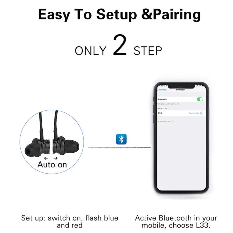 Langsdom L23 беспроводные наушники в ухо Bluetooth с микрофоном шейным ободом спортивная