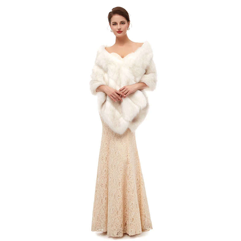 ONLY FUR SHAWL Зимняя меховая шаль для взрослых женщин вечерние вечерний жакет Теплый искусственный свадебный кашне, накидки для свадебного платья - Цвет: ONLY FUR SHAWL