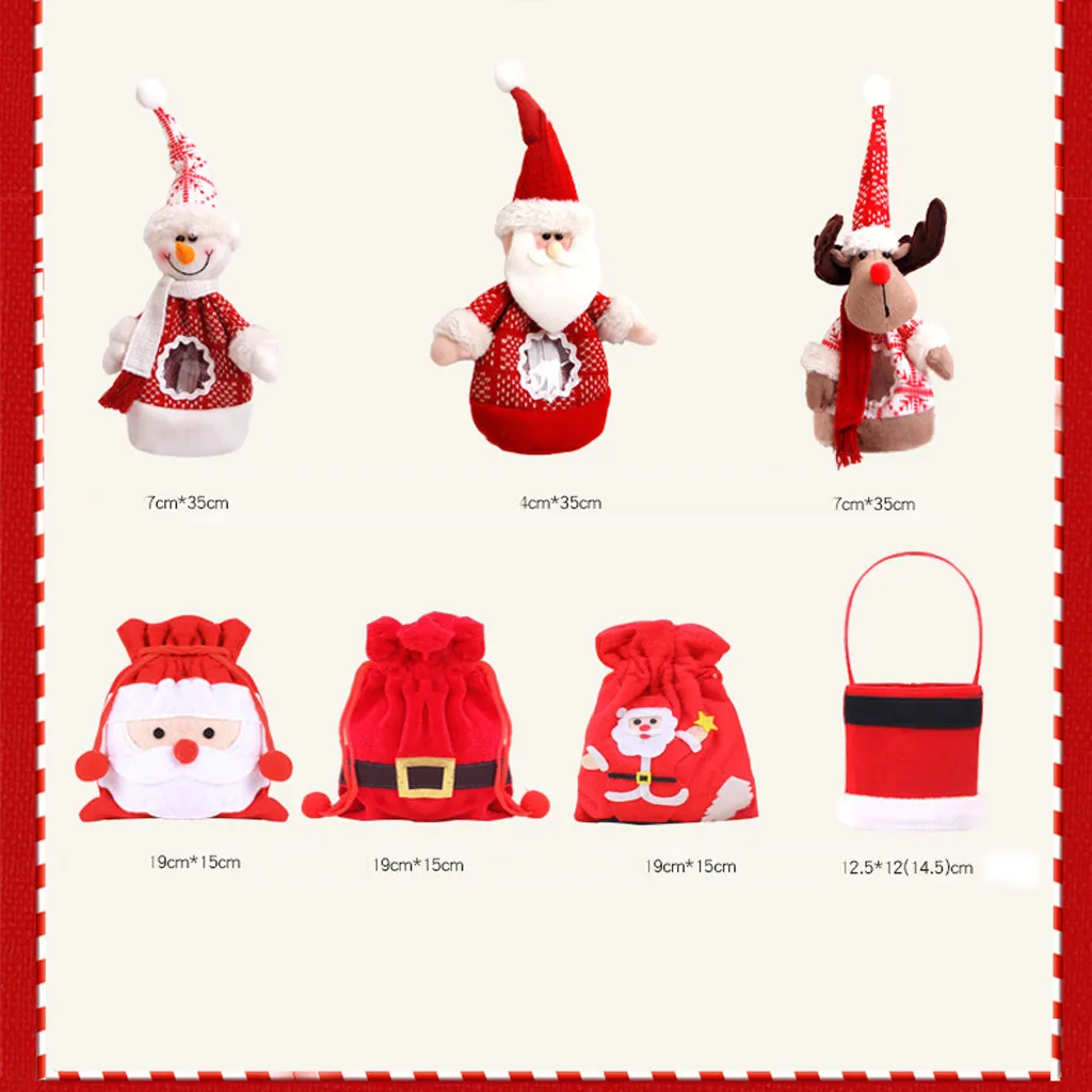 Рождественские сани форма портативный мешок конфеты мультфильм олень шаблон мешочек для яблок Снеговик новые рождественские украшения Дети Suger сумки подарки сумка