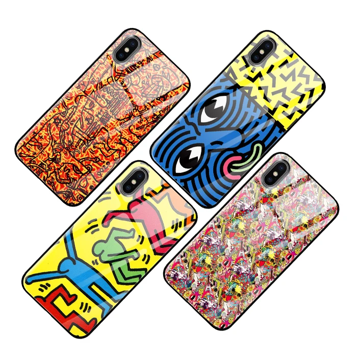 Чехлы для телефонов Keith Haring из закаленного стекла для iPhone 5 5S SE 6 6s 7 8 Plus X XS Max XR задняя крышка