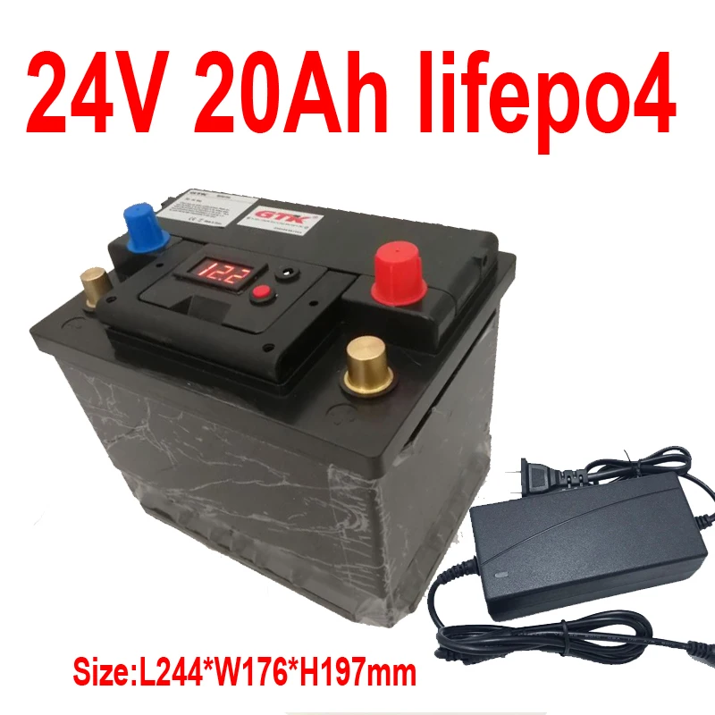 GTK lifepo4 24v 20Ah литиевая аккумуляторная батарея BMS 8S 25 6 V глубокий цикл для 600w скутера