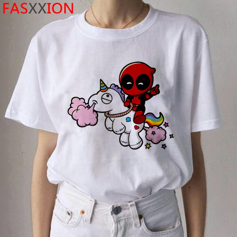 Единорог Harajuku Kawaii футболки женские Ullzang милые футболки с рисунками Unicornio забавные мультяшные футболки 90s модные футболки женские - Цвет: 9546
