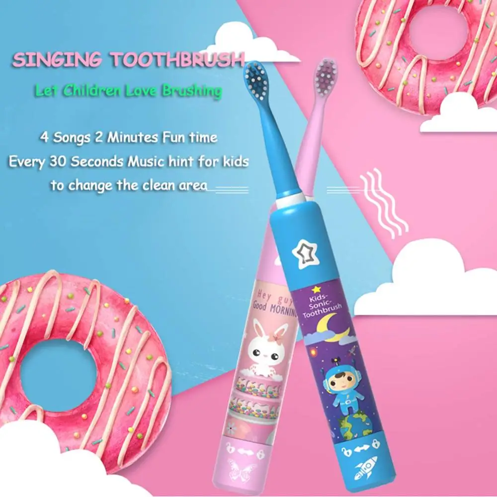 Electric Toothbrush for Children Dental Cleaning Brush Kids Ultrasonic USB Rechargeable Child Cartoon Pattern Waterproof Travel Electric Toothbrush for Children Dental Cleaning Brush Kids Ultrasonic USB Rechargeable Child Cartoon Pattern Waterproof Travel